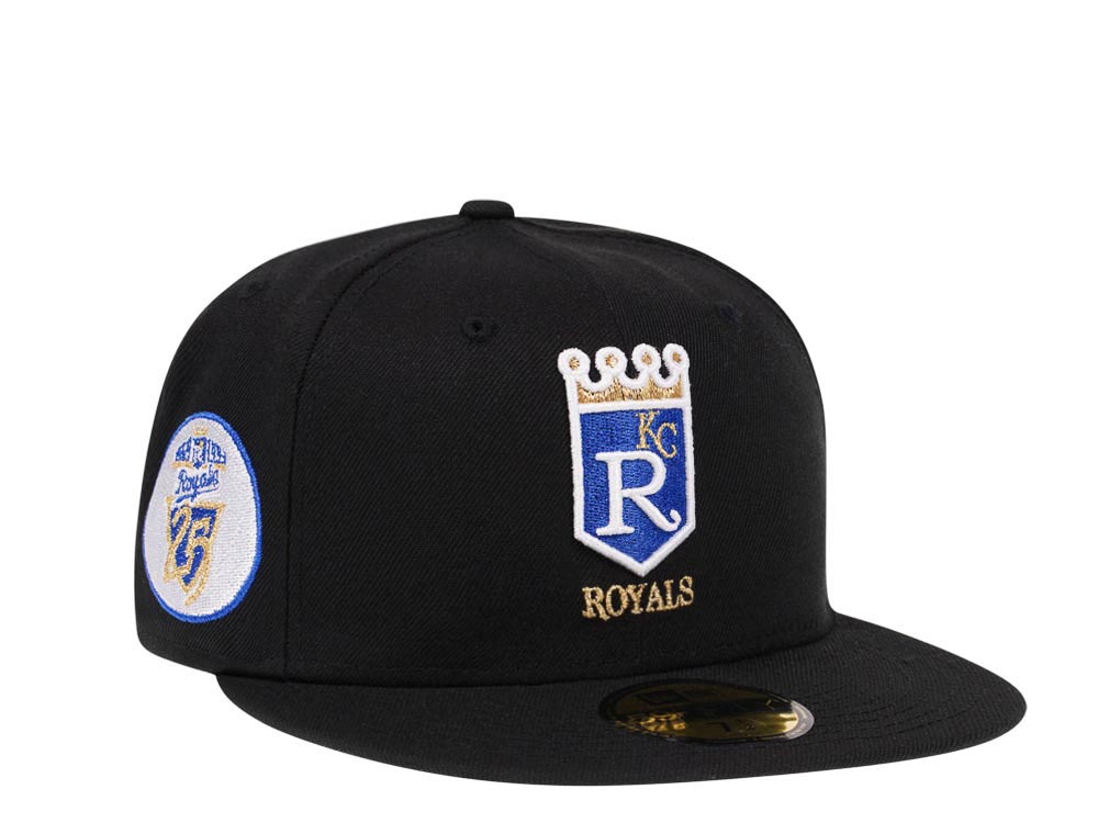 New Era Kansas City Royals 25th Anniversary Black Throwback Edition 59Fifty Fitted Hat