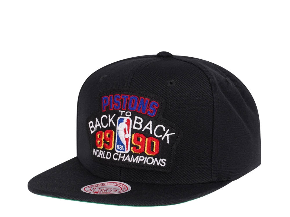 Mitchell & Ness Detroit Pistons Back to Back Champions Black Snapback Hat