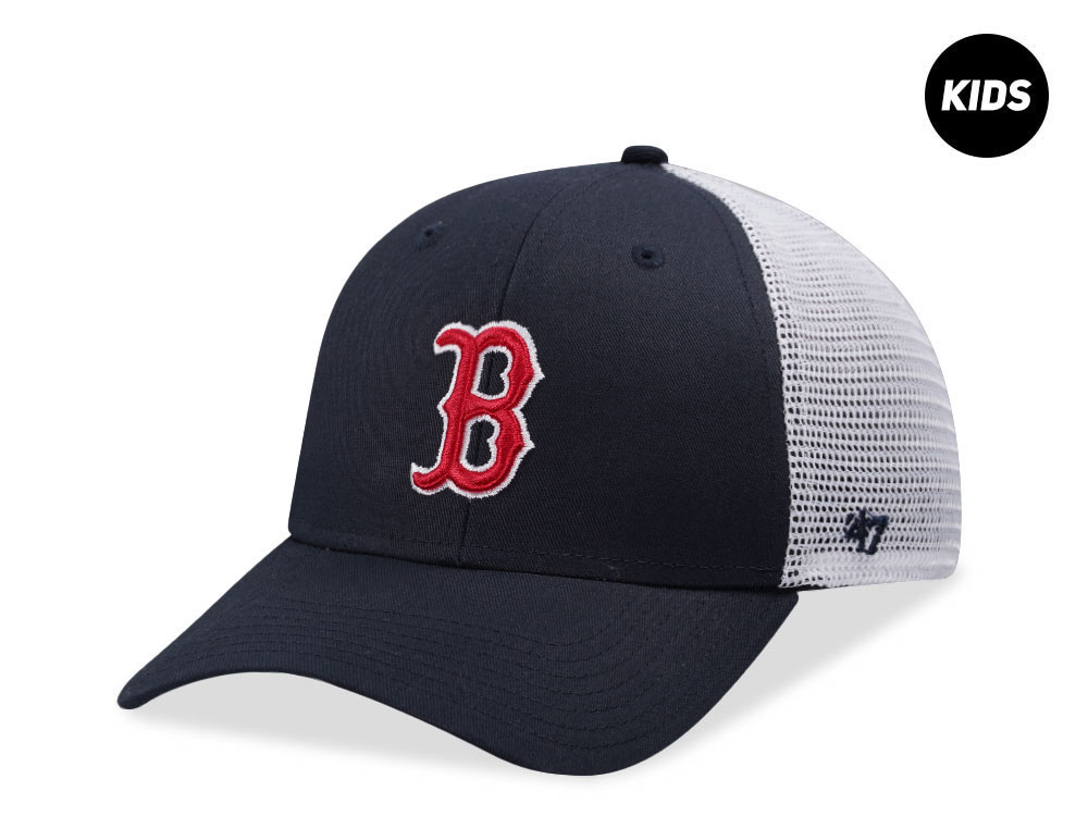 47Brand Boston Red Sox Black MVP Kids Trucker Snapback Hat