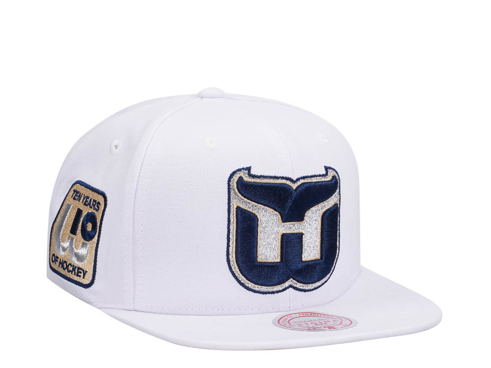 Mitchell & Ness Hartford Whalers 10th Anniversary Winter White Snapback Hat