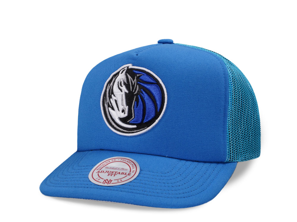 Mitchell & Ness Dallas Mavericks Blue Trucker Adjustable Fit Snapback Hat