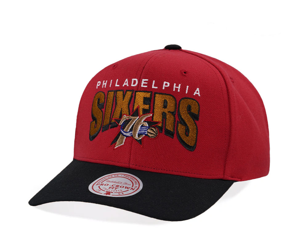 Mitchell & Ness Philadelphia 76ers Hardwood Classic Pro Crown Fit Red Snapback Hat