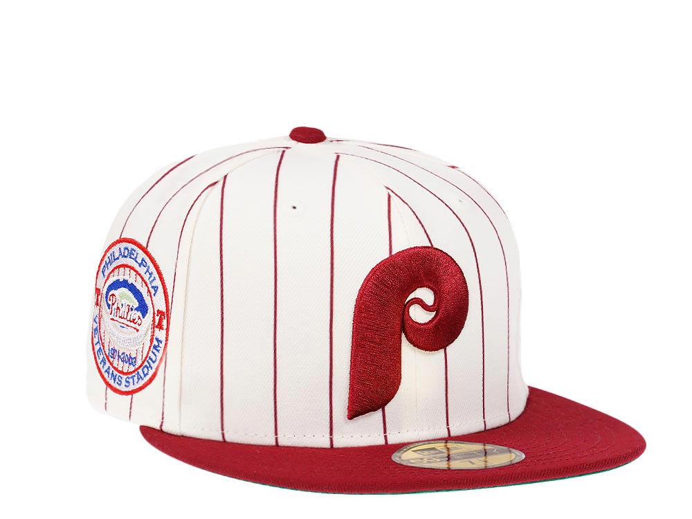 New Era Philadelphia Phillies Veterans Stadium Pinstripe Heroes Elite Edition 59Fifty Fitted Hat