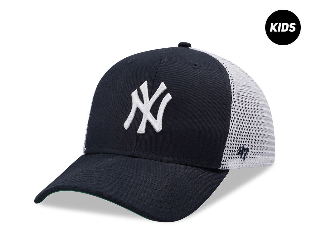 47Brand New York Yankees Black MVP Kids Trucker Snapback Hat