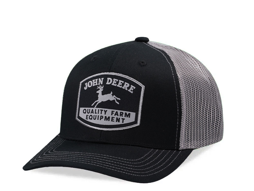 John Deere Quality Farm Vitnage Charcoal Trucker Snapback Hat