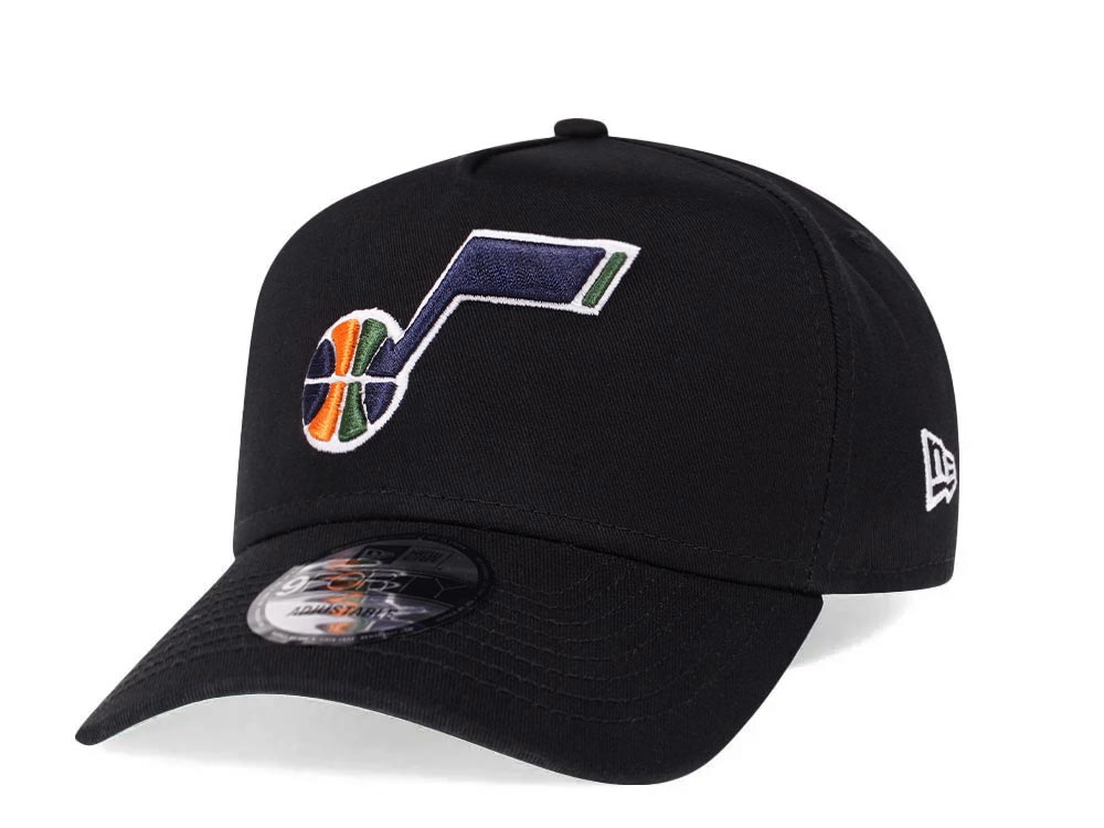 New Era Utah Jazz Black 9Forty A Frame Snapback Hat