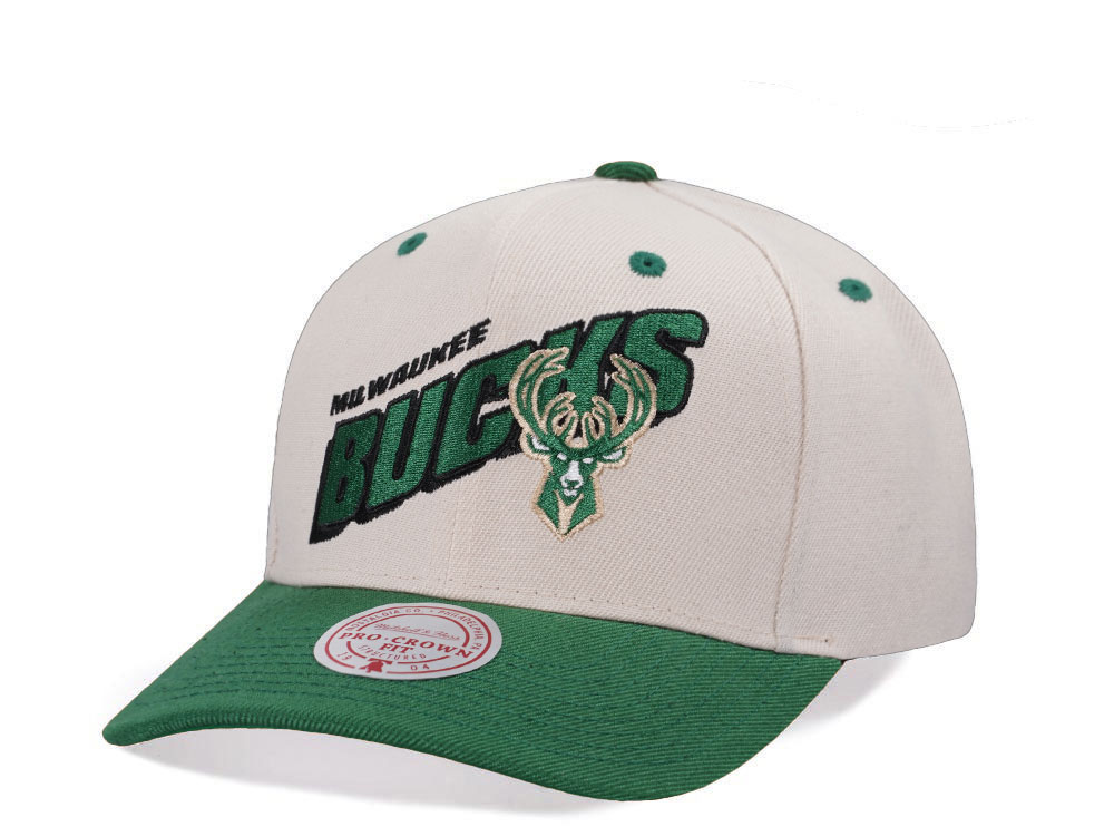 Mitchell & Ness Milwaukee Bucks Chrome Two Tone Pro Crown Fit Snapback Hat