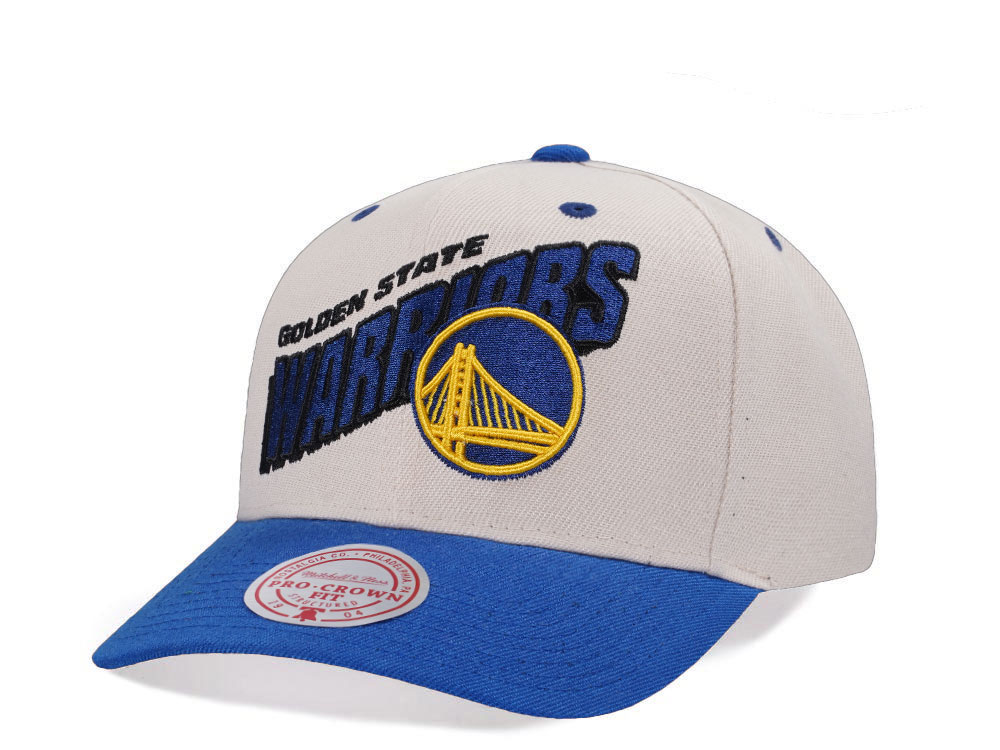 Mitchell & Ness Golden State Warriors Chrome Two Tone Pro Crown Fit Snapback Hat