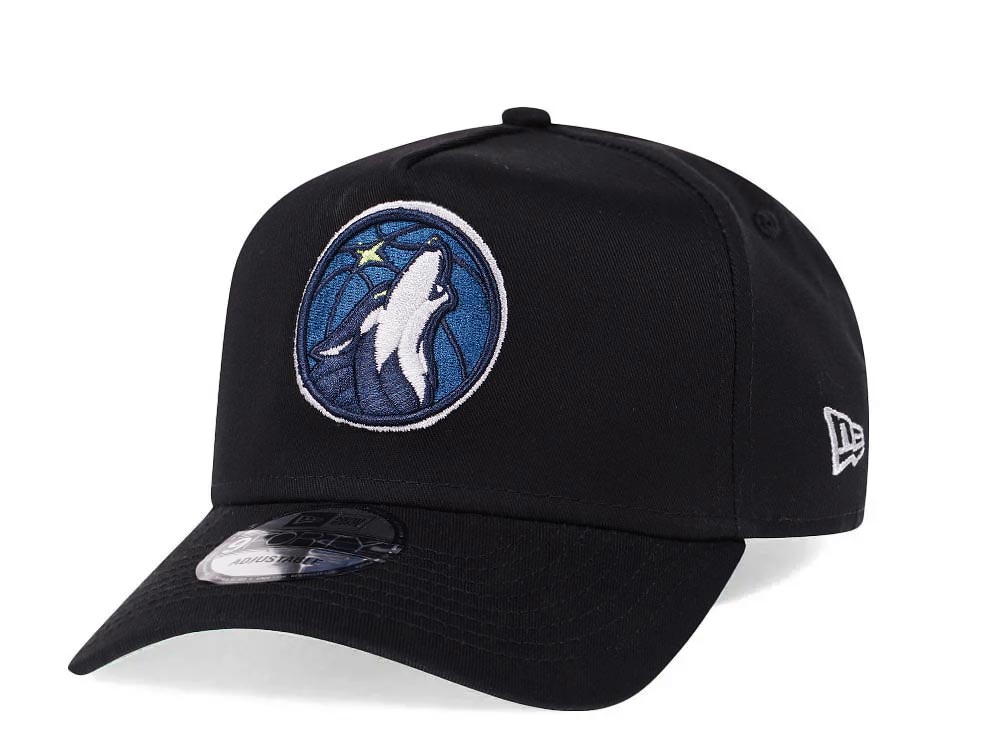 New Era Minnesota Timberwolves Black 9Forty A Frame Snapback Hat