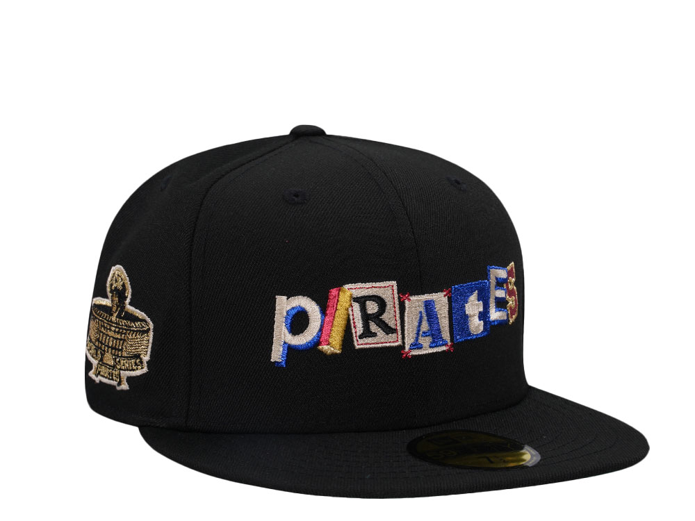 New Era Pittsburgh Pirates Black Metallic Letters Edition 59Fifty Fitted Hat