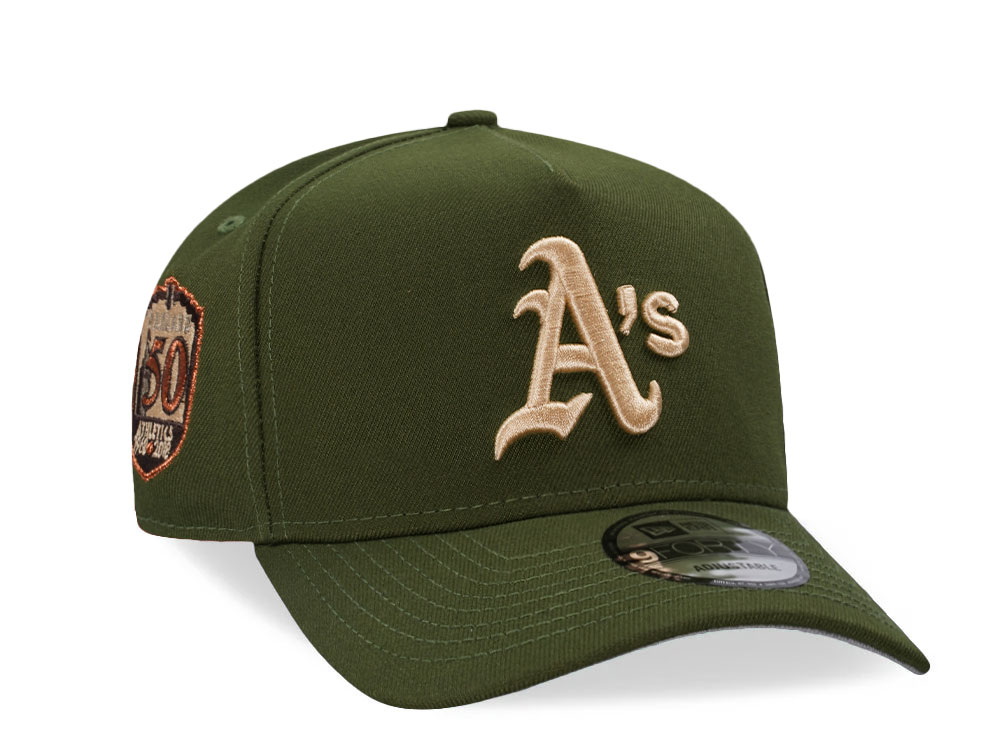 New Era Oakland Athletics 50th Anniversary Olive Copper A Frame 9Forty Snapback Hat