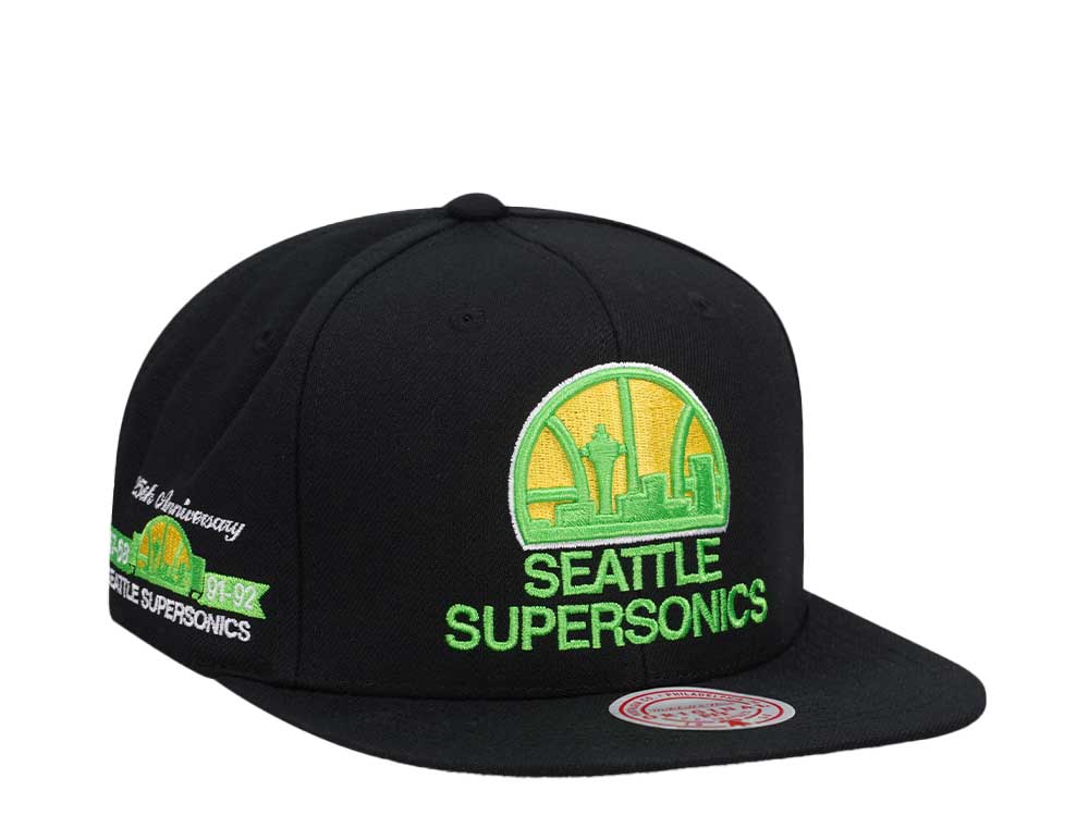 Mitchell & Ness Seattle Supersonics 25th Anniversary Neon Tropical Hardwood Classic Snapback Hat