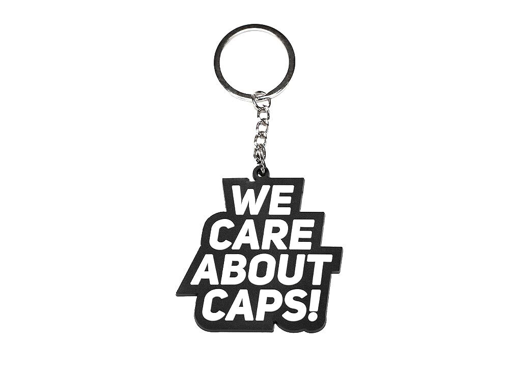 Keychain We care about Caps - Black and White Edition