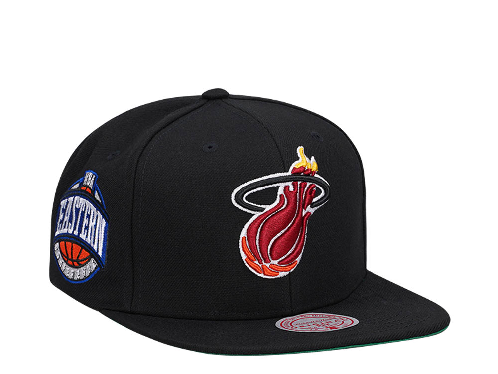 Mitchell & Ness Miami Heat Conference Patch Black Snapback Hat