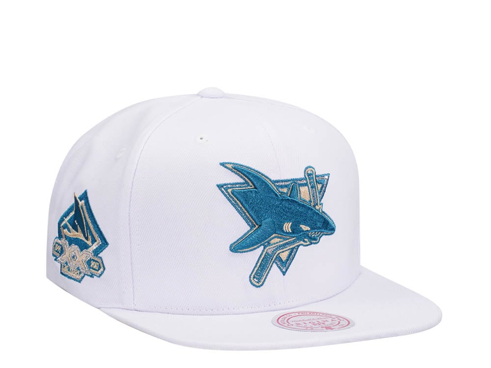 Mitchell & Ness San Jose Sharks 20th Anniversary Winter White Snapback Hat