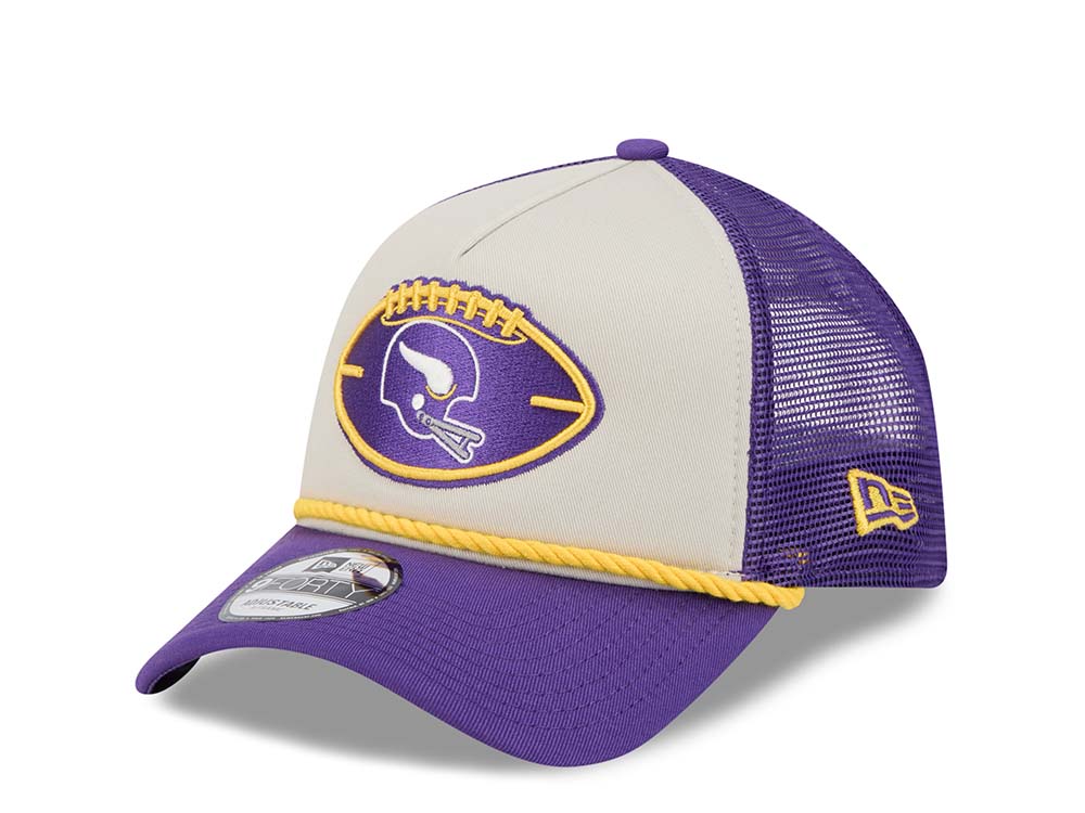 New Era Minnesota Vikings Sideline 2024 9Forty A Frame Trucker Snapback Hat