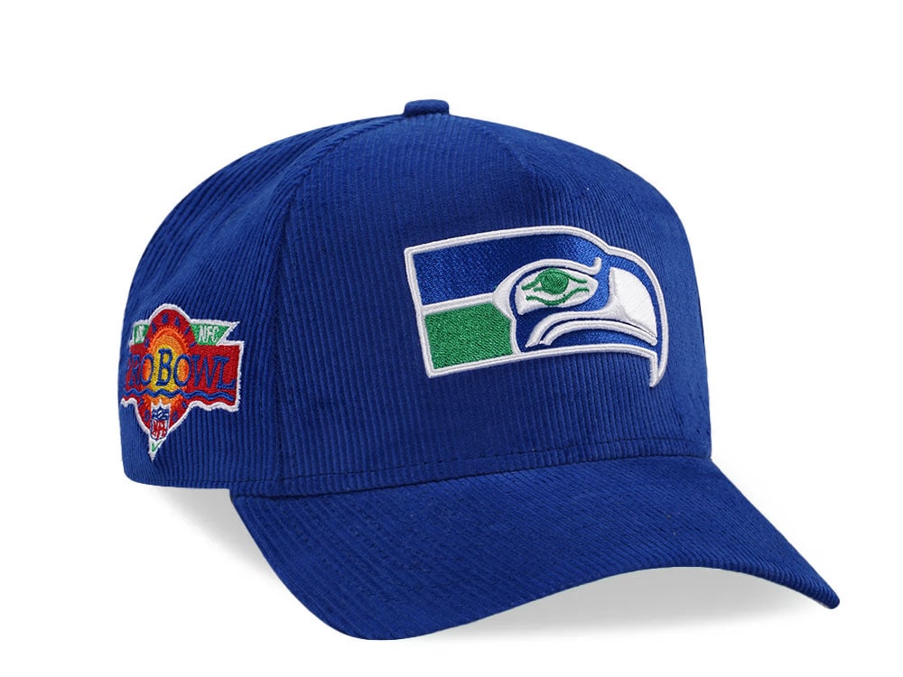 New Era Seattle Seahawks Pro Bowl 1991 Royal Corduroy Edition 9Forty A Frame Snapback Hat