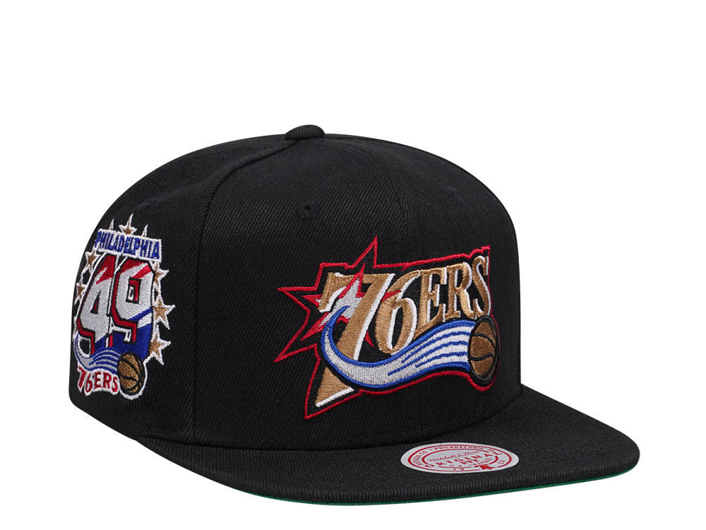 Mitchell & Ness Philadelphia 76ers NBA Black Side Jam Throwback Edition Snapback Hat