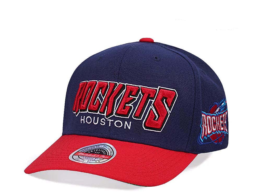 Mitchell & Ness Houston Rockets Shredder Stretch Hardwood Classic Red Flex Snapback Hat