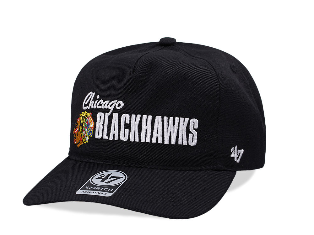 47Brand Chicago Blackhawks Black Shadow 47 Hitch Snapback Hat