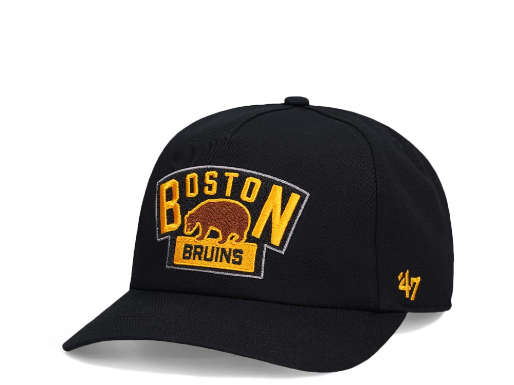 47Brand Boston Bruins Vintage Winter Black Nantasket Captain Snapback Hat