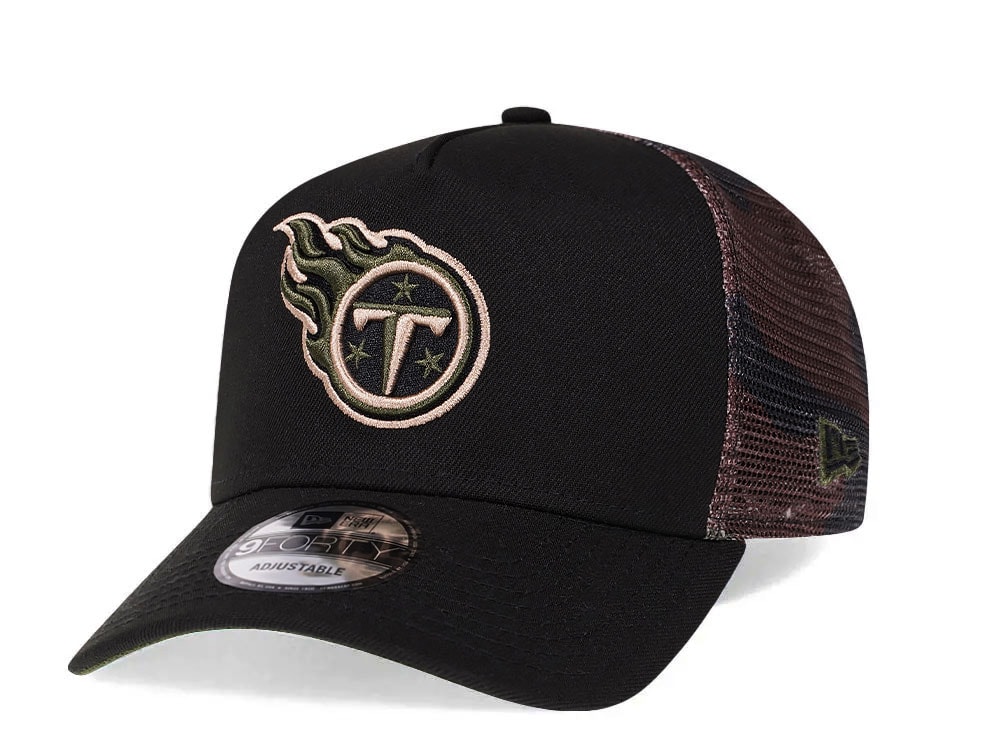 New Era Tennessee Titans Camo 9Forty A Frame Trucker Snapback Hat