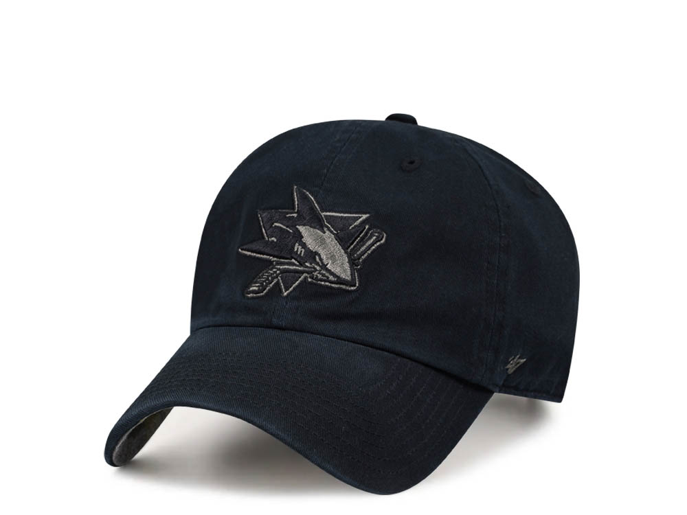 47Brand San Jose Sharks Black Ballpark Camo Clean Up Strapback Hat