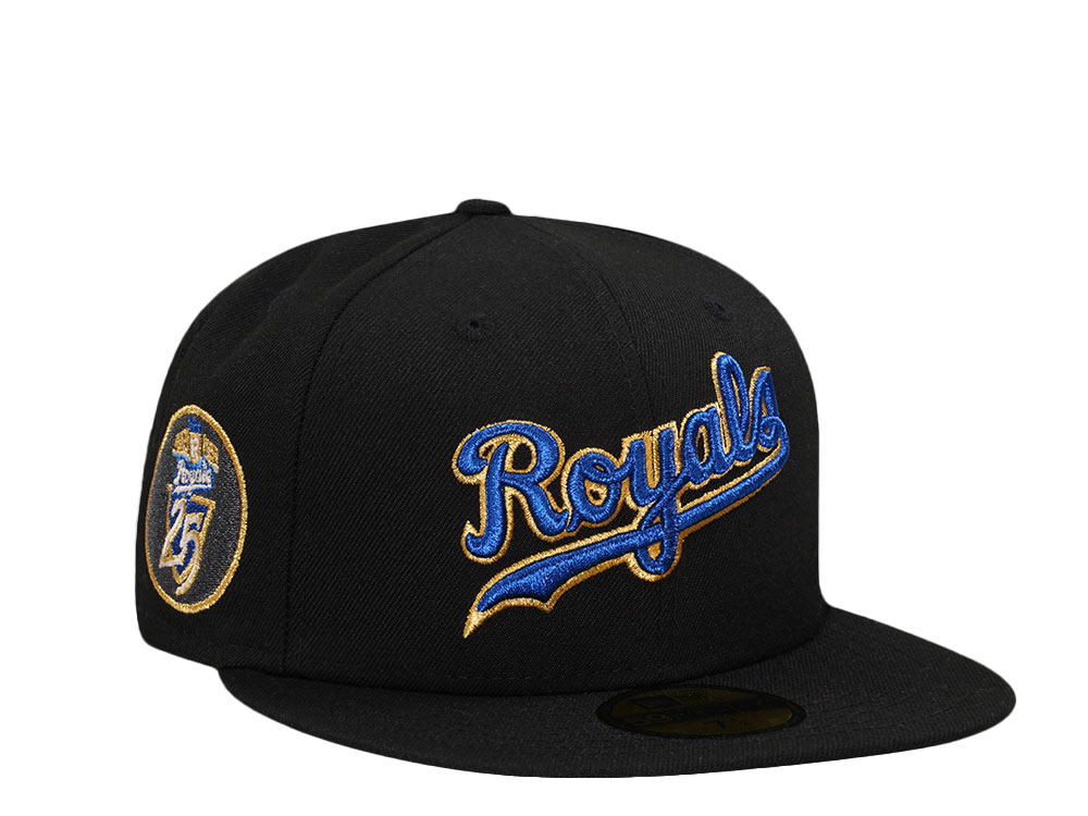 New Era Kansas City Royals 25th Anniversary Black Edition 59Fifty Fitted Cap TOPPERZSTORE.COM