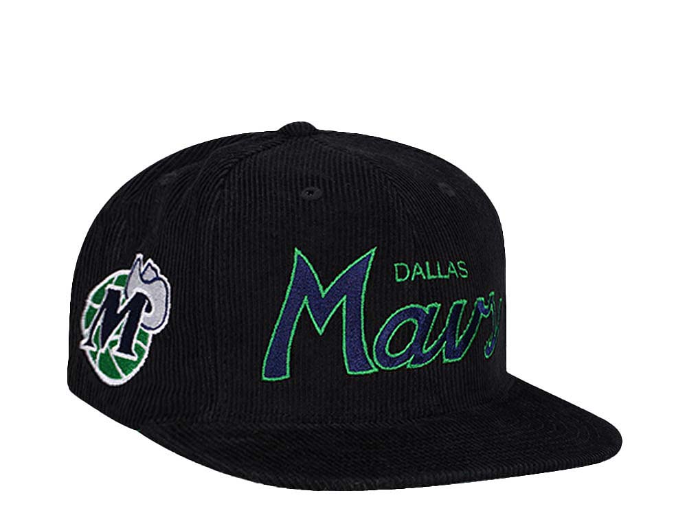 Mitchell & Ness Dallas Mavericks Cord Script Hardwood Classic Snapback Hat