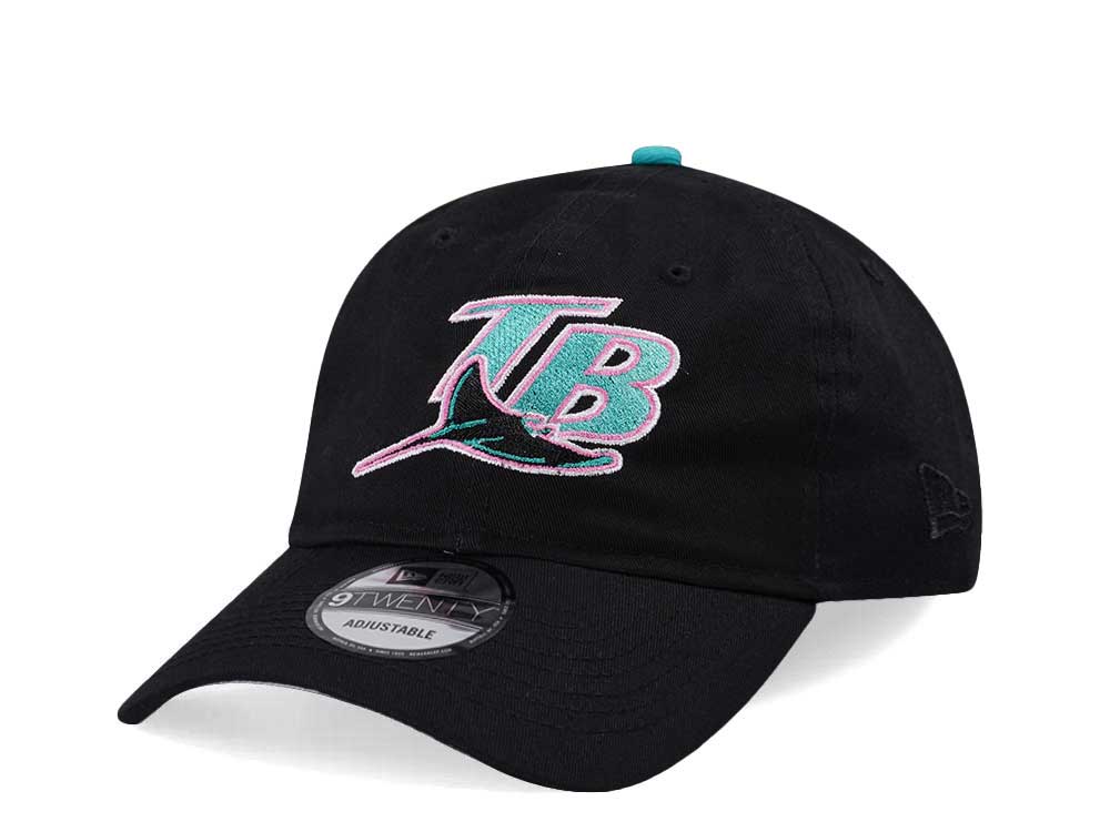 New Era Tampa Bay Rays Black Teal Pink 9Twenty Strapback Hat