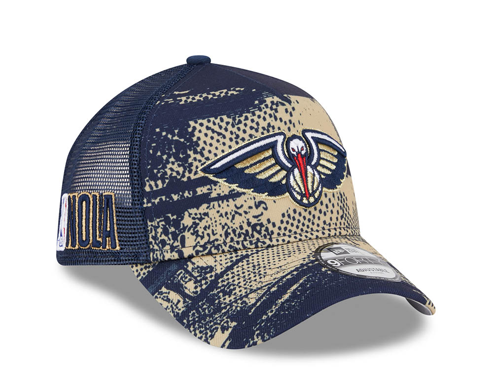 New Era New Orleans Pelicans NBA Tip Off 2024 Trucker 9Forty A Frame Snapback Hat