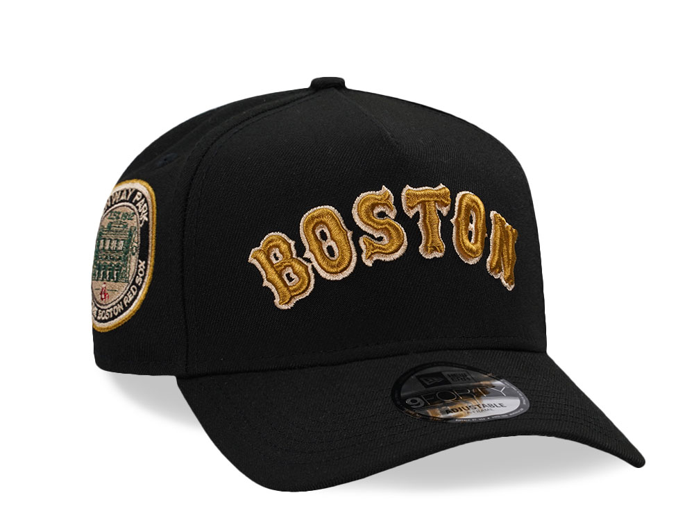 New Era Boston Red Sox Fenway Park Cheviot Gold Edition 9Forty A Frame Snapback Hat