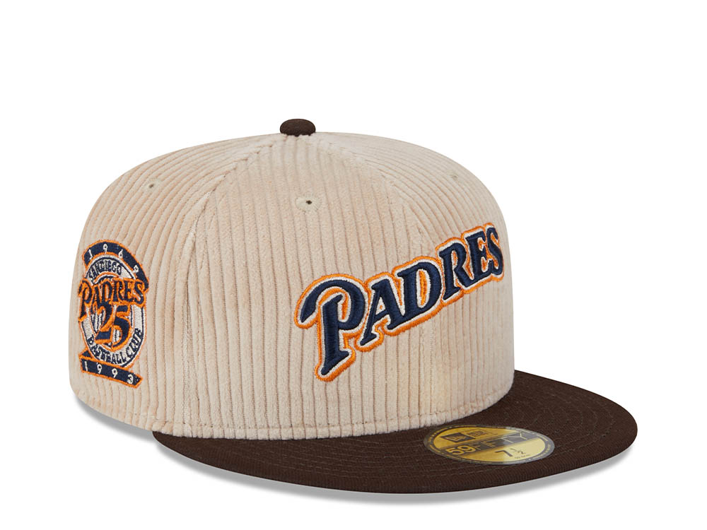 New Era San Diego Padres 25th Anniversary Fall Cord Khaki 59Fifty Fitted Hat