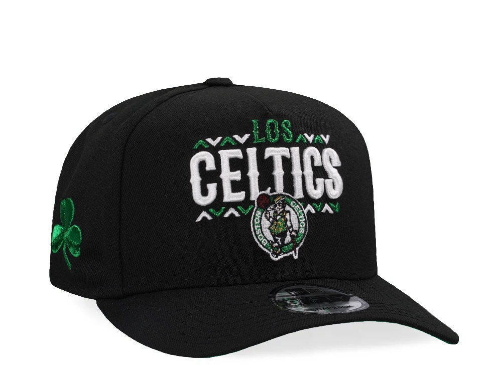 New Era  Boston Celtics Black Metallic Green A Frame 9Fifty Snapback Hat