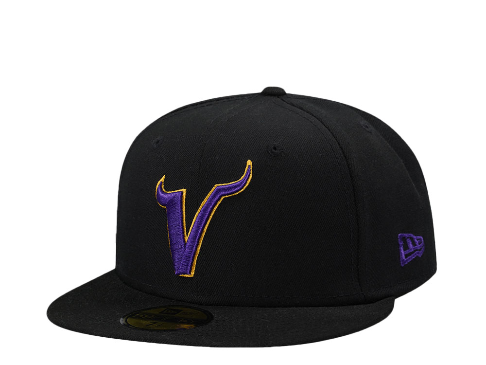 New Era Minnesota Vikings Black Classic Edition 59Fifty Fitted Hat