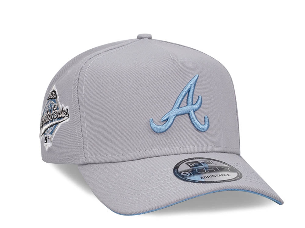 New Era Atlanta Braves World Series 1995 Gray Blue Edition 9Forty A Frame Snapback Hat