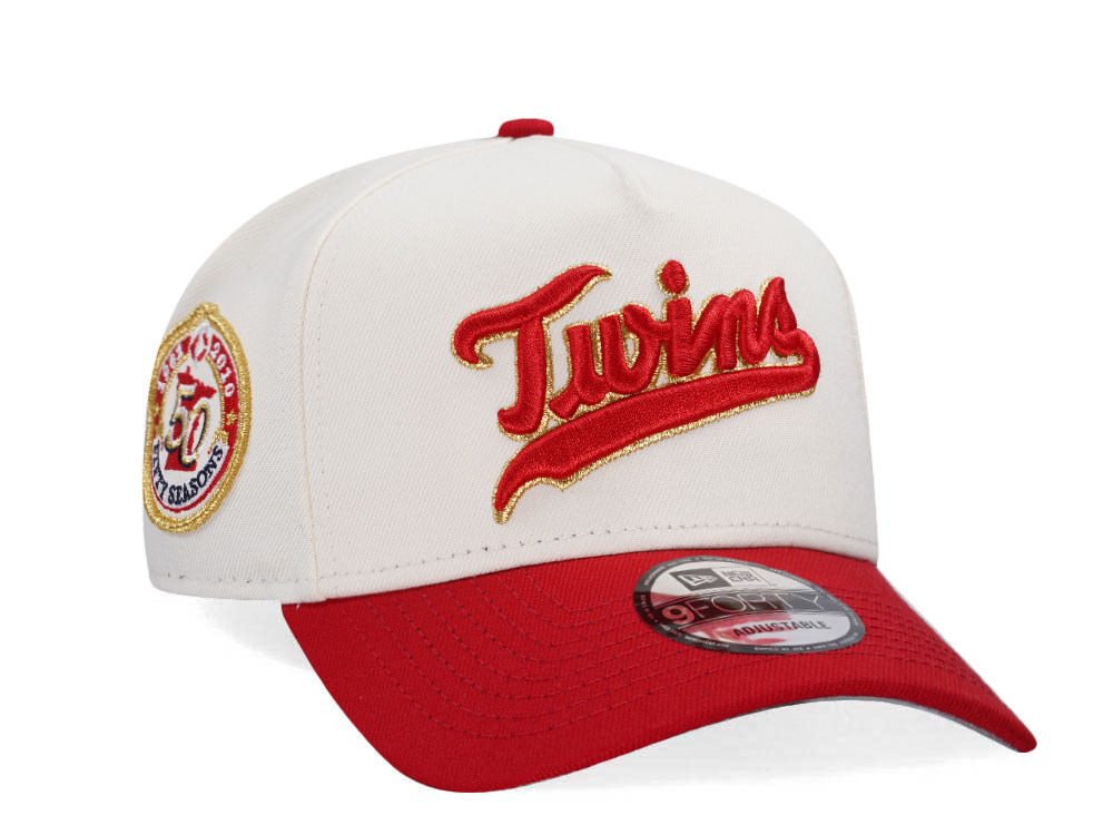 New Era Minnesota Twins 50th Anniversary Chrome Two Tone Edition A Frame Snapback Hat