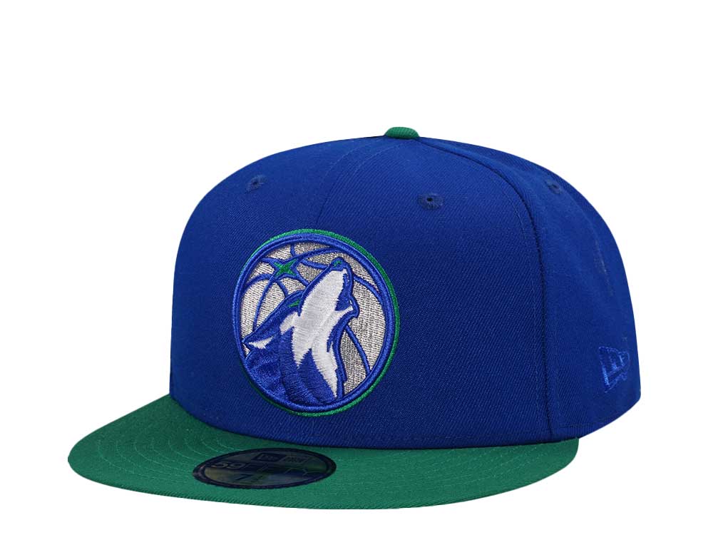 New Era Minnesota Timberwolves Blue Metallic Two Tone Edition 59Fifty Fitted Hat