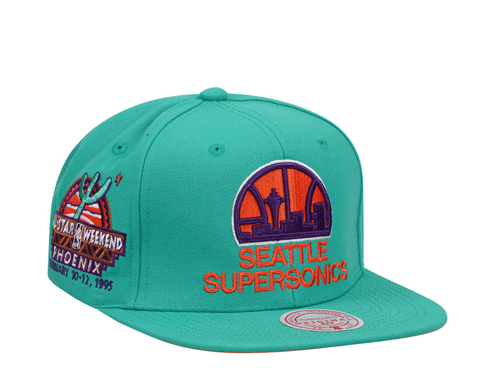 Mitchell & Ness Seattle Supersonics Desert Green Hardwood Classic All Star Weekend Snapback Hat