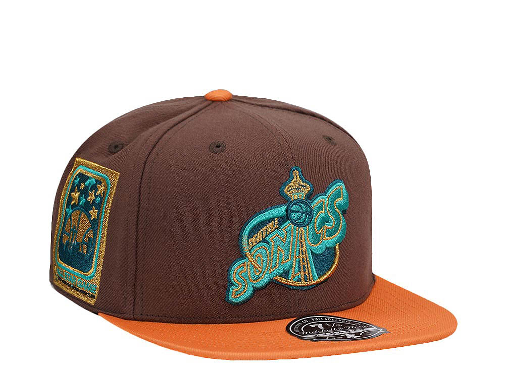 Mitchell & Ness Seattle Supersonics All Star Game Copper Top Hardwood Classic Dynasty Fitted Hat