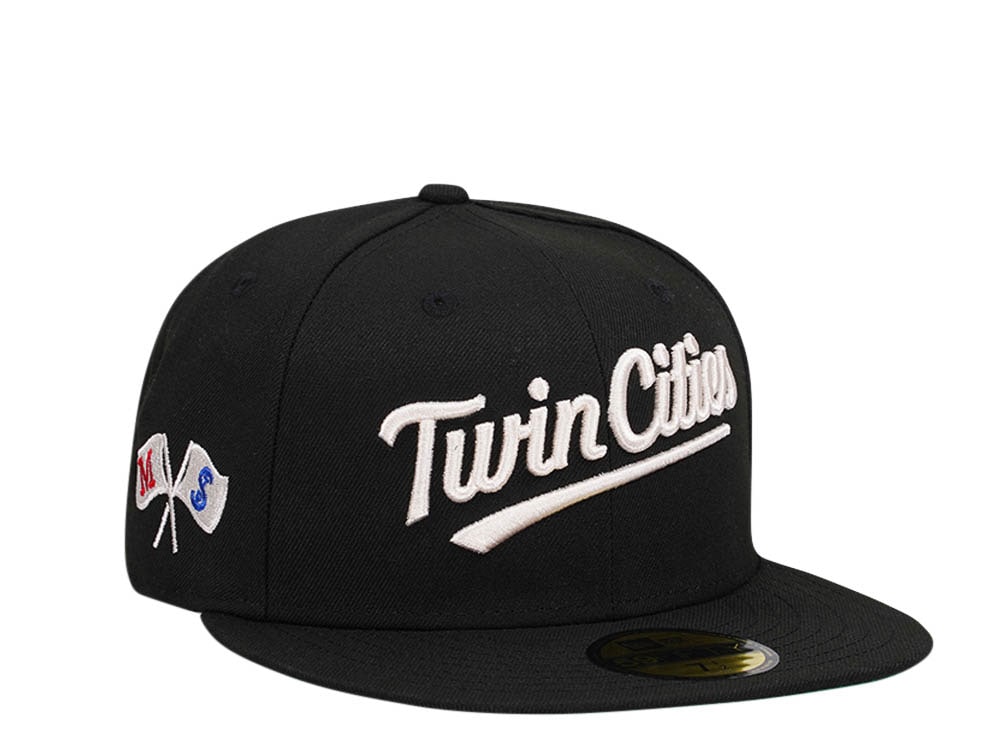 New Era Minnesota Twins Black Throwback Edition 59Fifty Fitted Hat