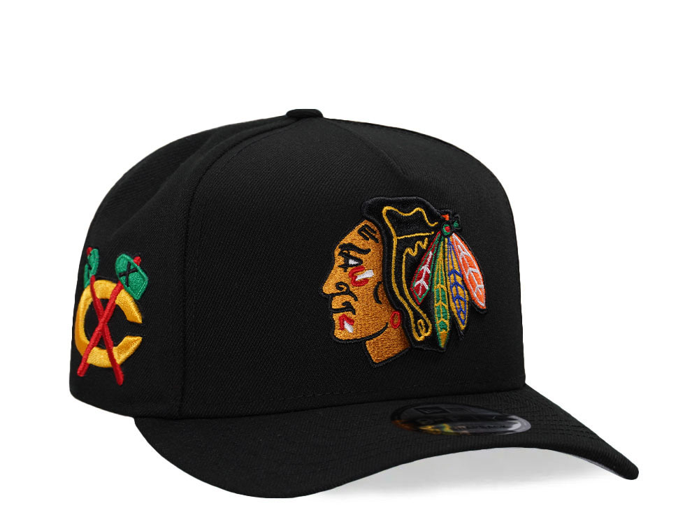 New Era Chicago Blackhawks Black Classic 9Fifty A Frame Snapback Hat