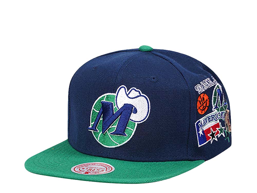 Mitchell & Ness Dallas Mavericks Patch Overload Hardwood Classic Snapback Hat