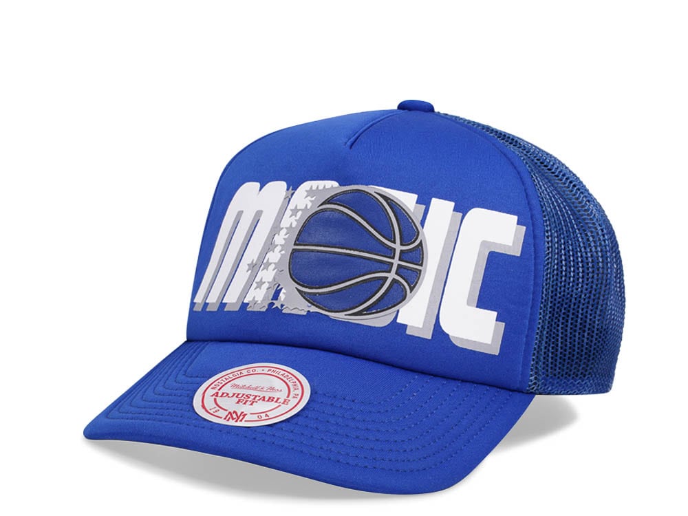 Mitchell & Ness Orlando Magic Blue Billboard Trucker Snapback Hat