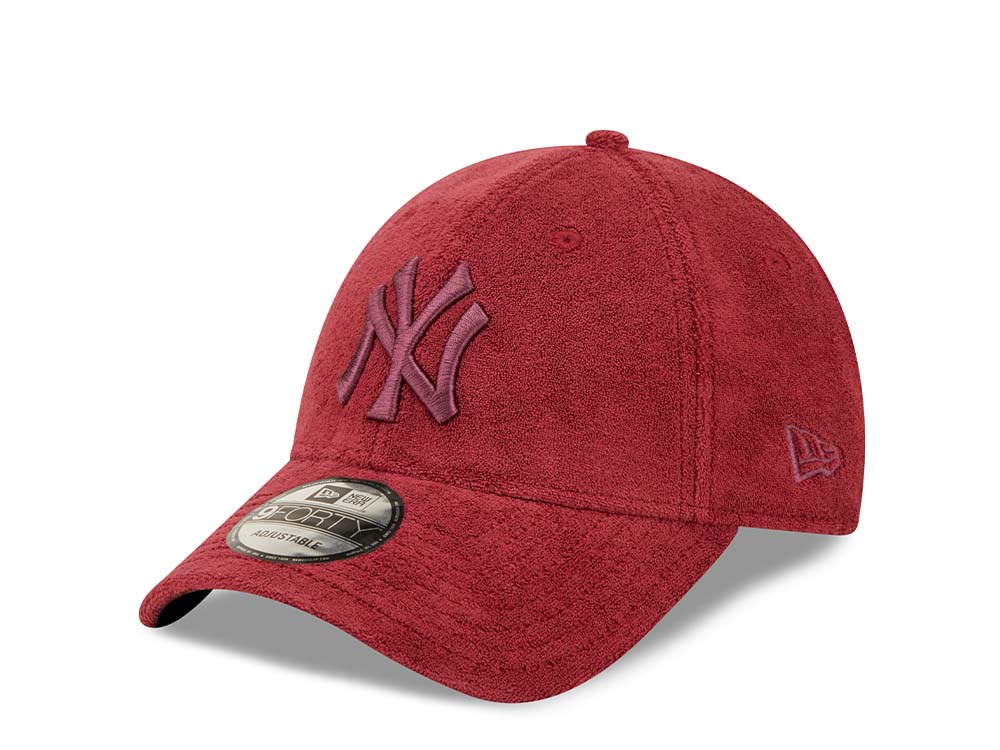 New Era New York Yankees Towelling Maroon 9Forty Strapback Hat