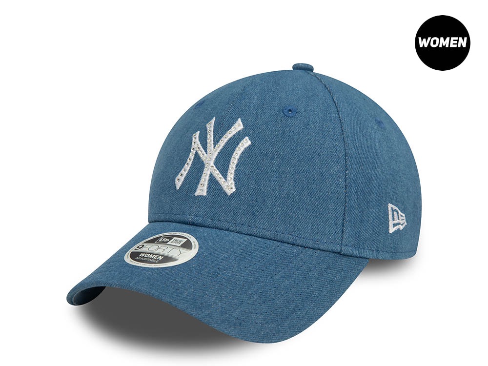 New Era New York Yankees Diamente Denim Blue Womens 9Forty Snapback Hat