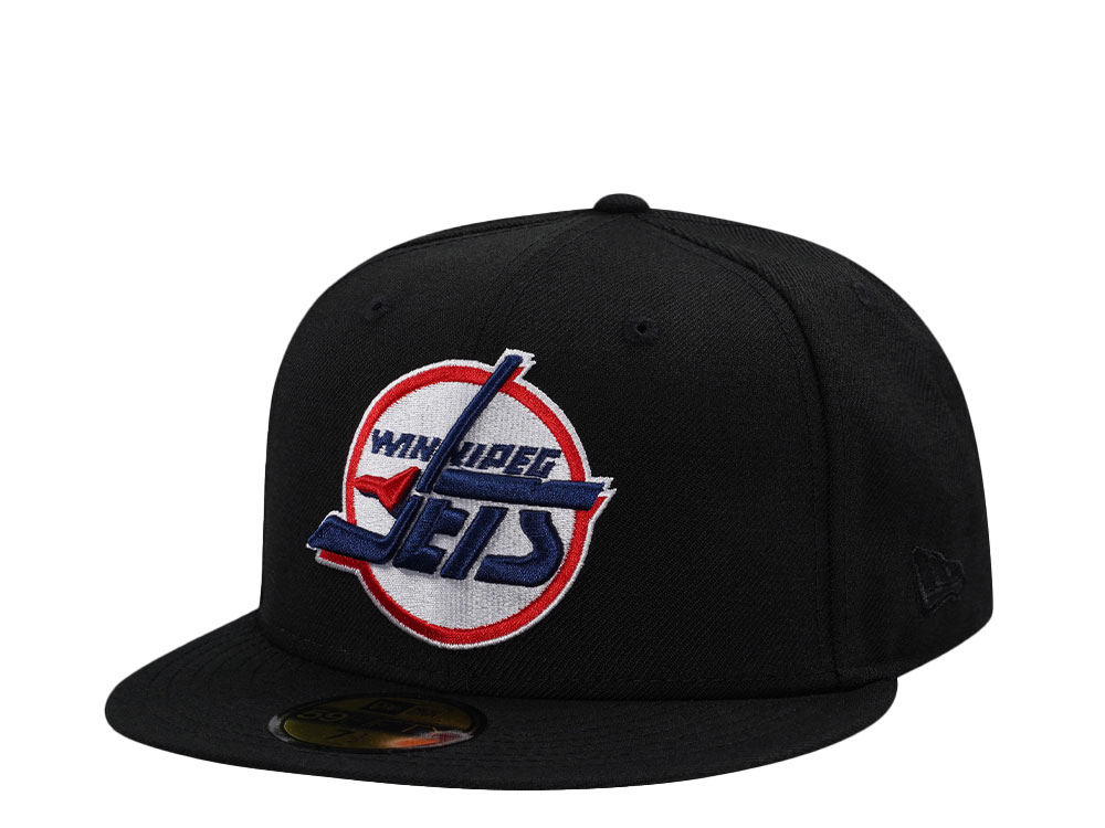 New Era Winnipeg Jets Black Throwback Wool Edition 59Fifty Fitted Hat