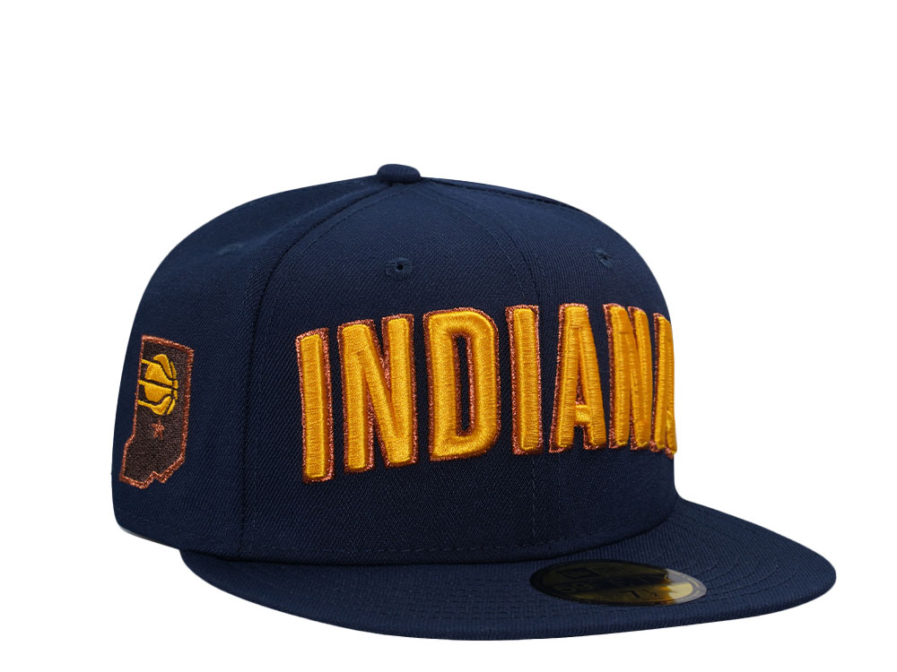 New Era Indiana Pacers Oceanside Blue Script Prime Edition 59Fifty Fitted Hat