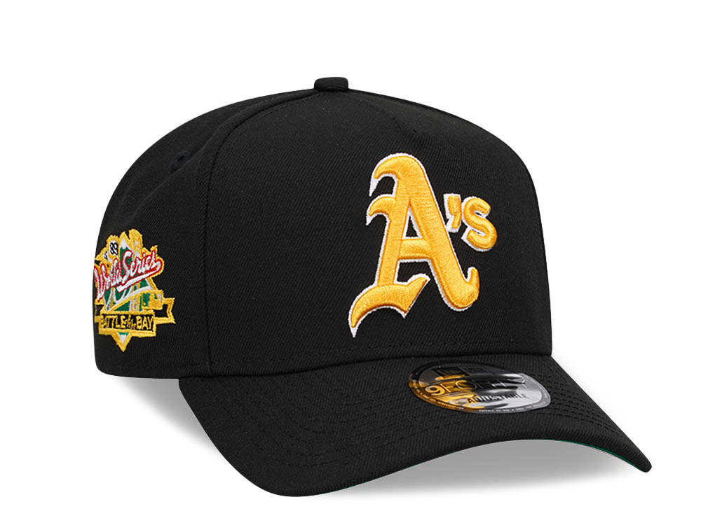 New Era Oakland Athletics World Series 1989 Black Throwback Edition 9Forty A Frame Snapback Hat