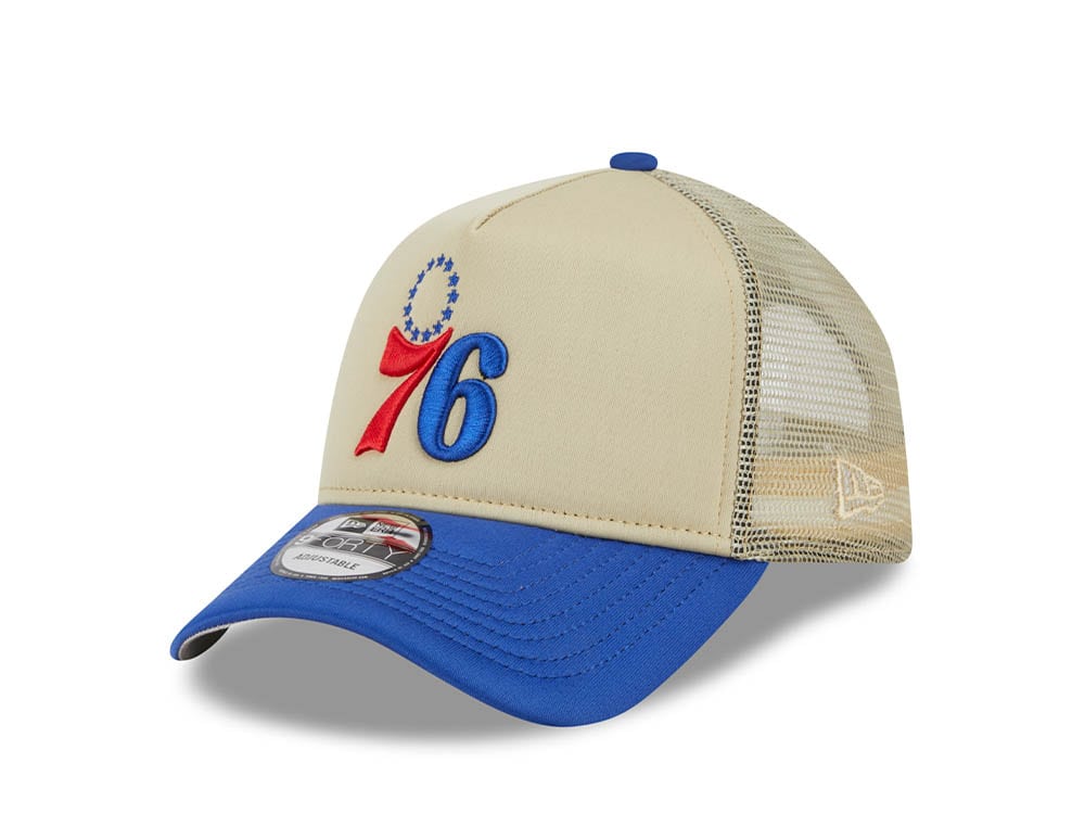 New Era Philadelphia 76ers All Day Two Tone 9Forty A Frame Trucker Snapback Hat